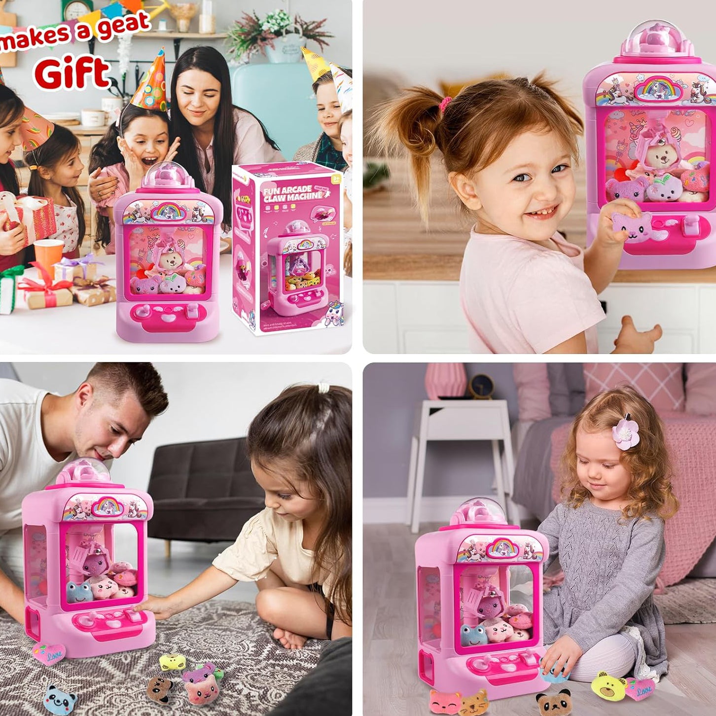 Kids Mini Claw Machine – Unicorn Candy Grabber Vending Toy