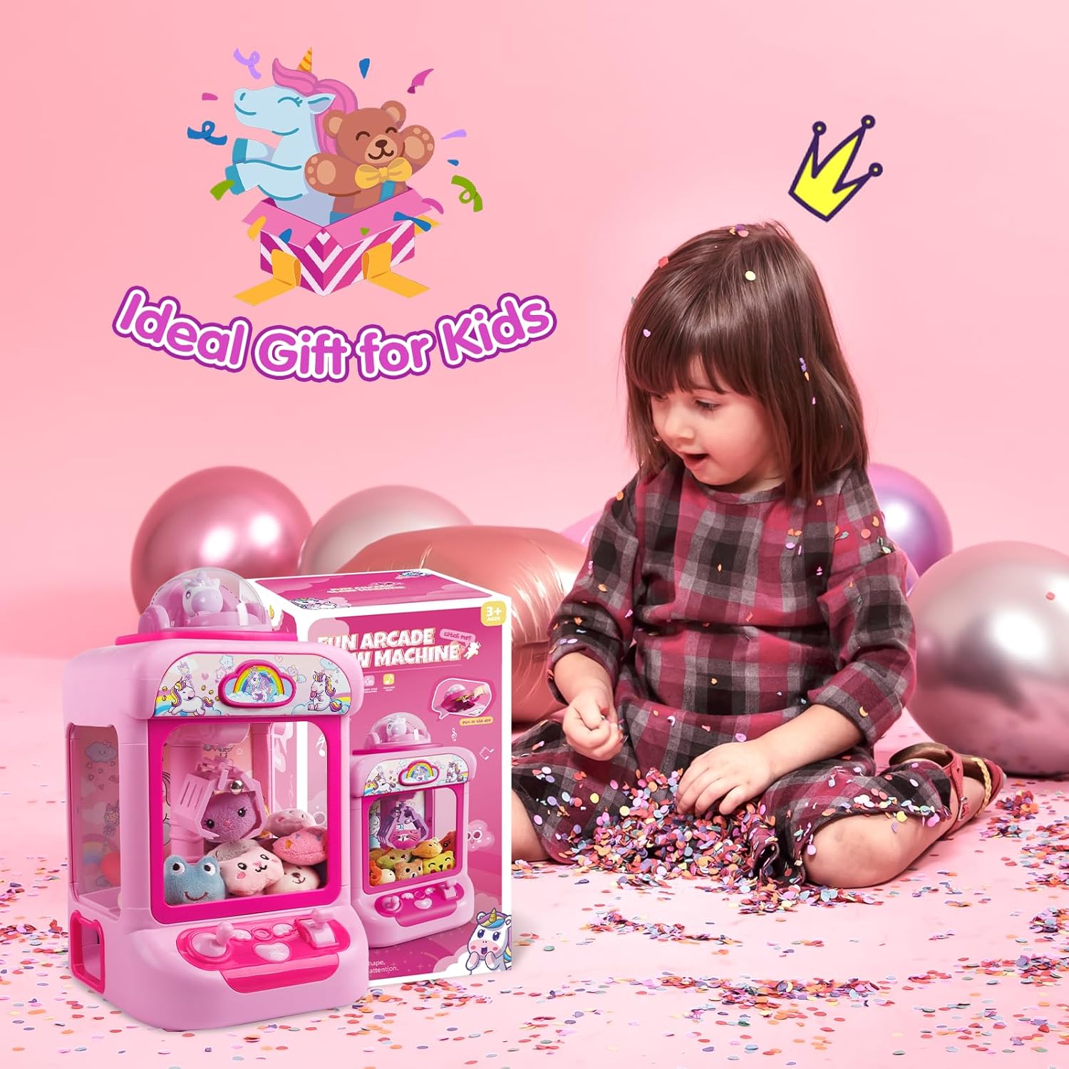 Kids Mini Claw Machine – Unicorn Candy Grabber Vending Toy
