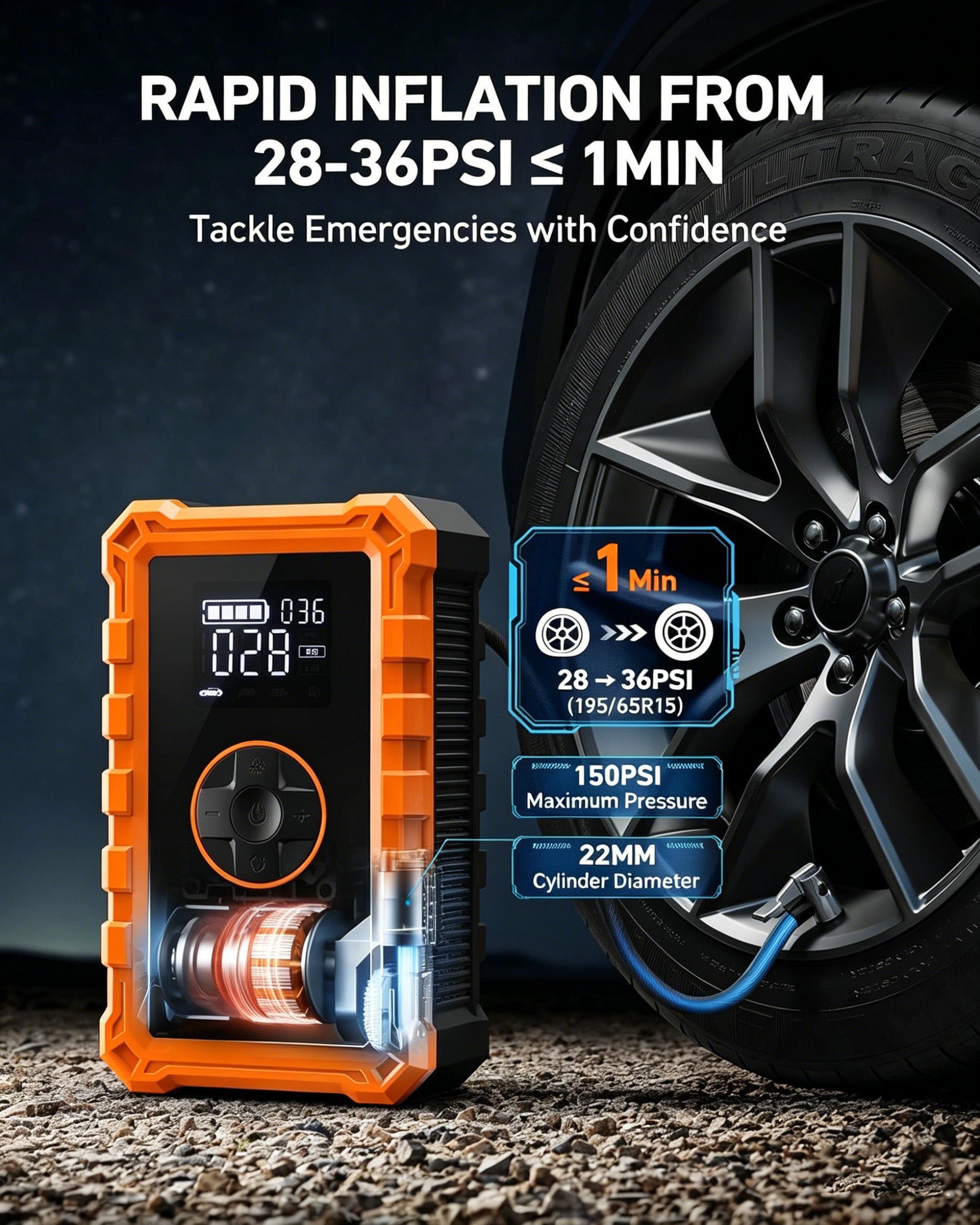Portable car battery emergency starter