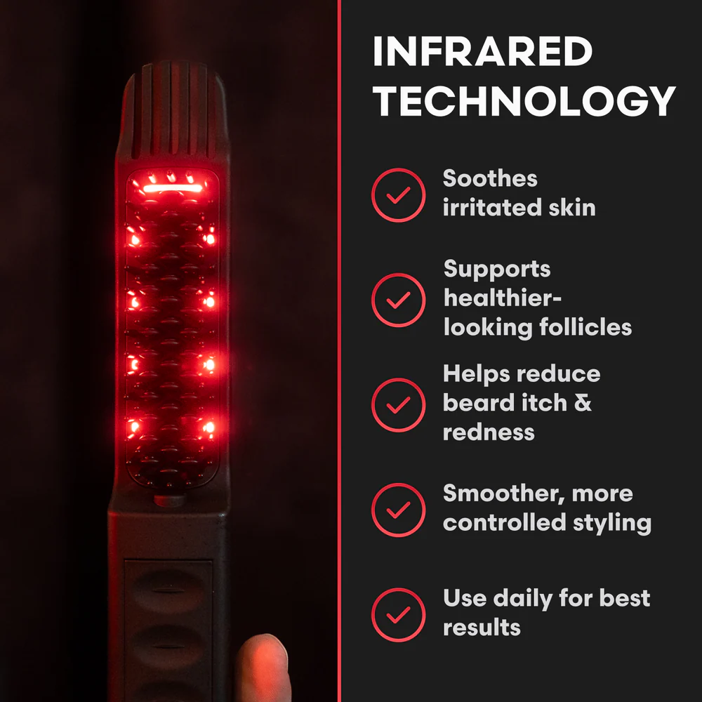 Professional Beard Straightener – 5-in-1 Styling Tool with Dual Battery & Infrared Technology 🧔✨