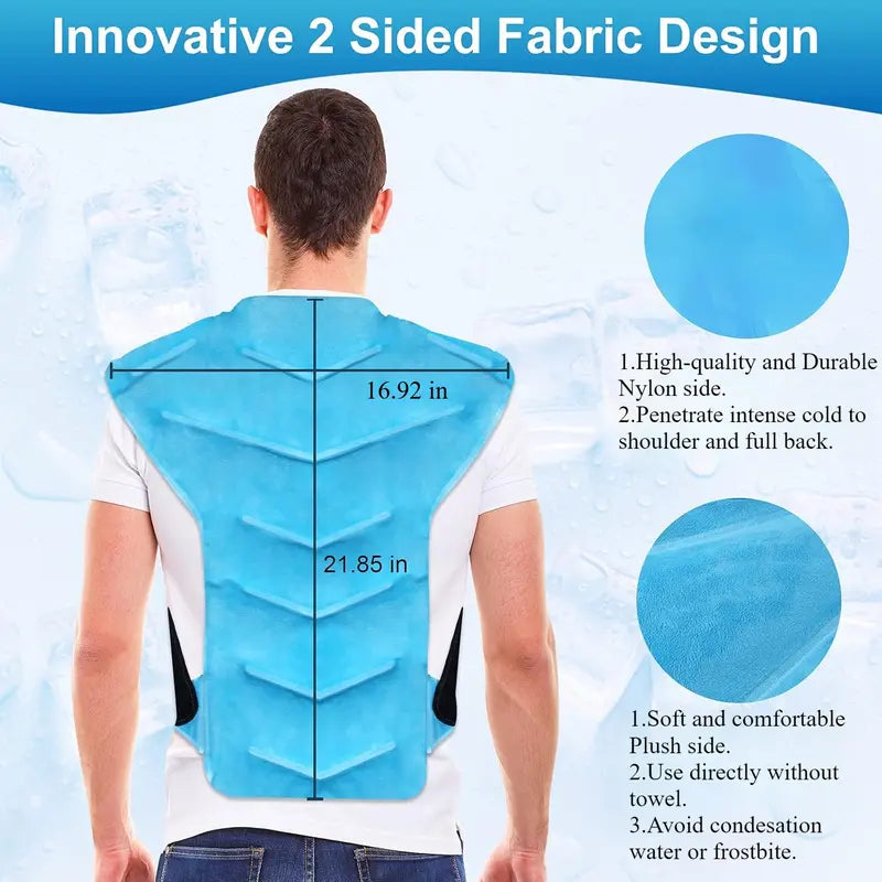 Large Ice Pack for Shoulder and Back – Reusable Full Back Cold Compression Wrap