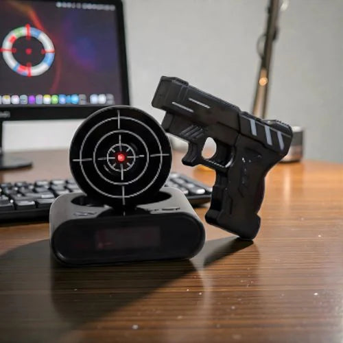 Shooting alarm clock, fun target alarm clock