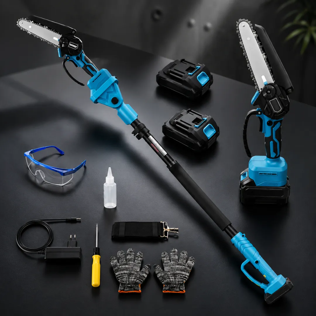 2-in-1 Cordless Pole Saw – 6″ Bar, 15ft Reach, 2 Batteries