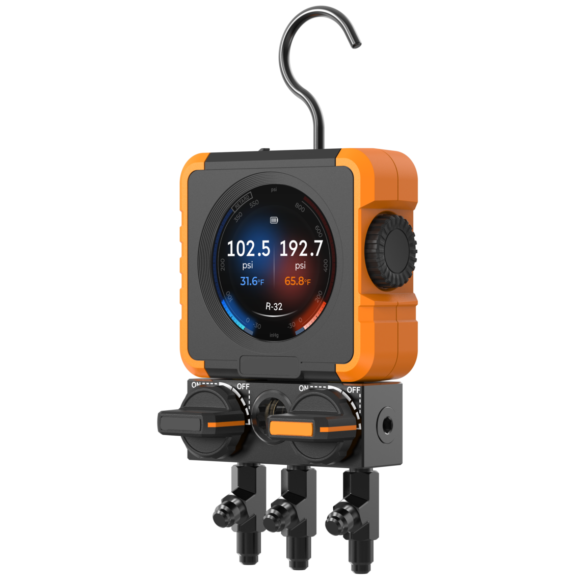 Manifold Gauge with HD Color Graphic Interface – Compact Digital HVAC Tool