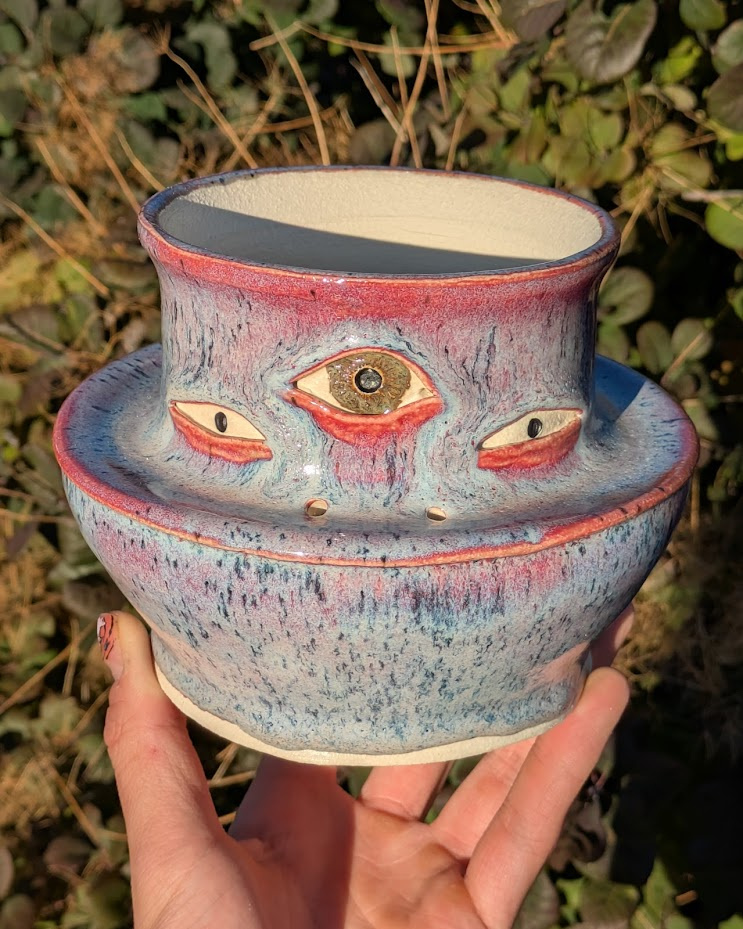 Expressive Crying Flower Pot : Handmade Emotional Art