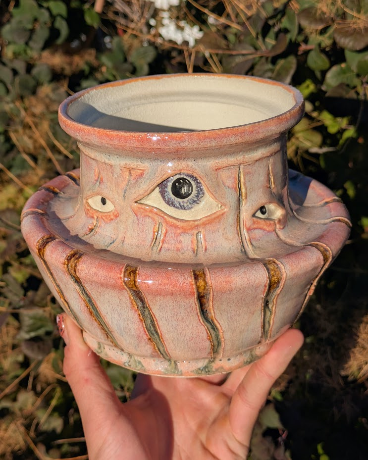 Expressive Crying Flower Pot : Handmade Emotional Art