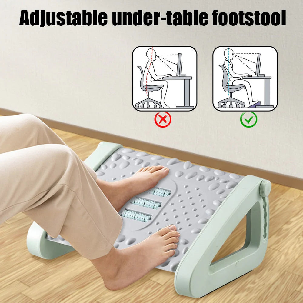 Adjustable Footrest – Ergonomic Office Foot Stool with Massage Surface