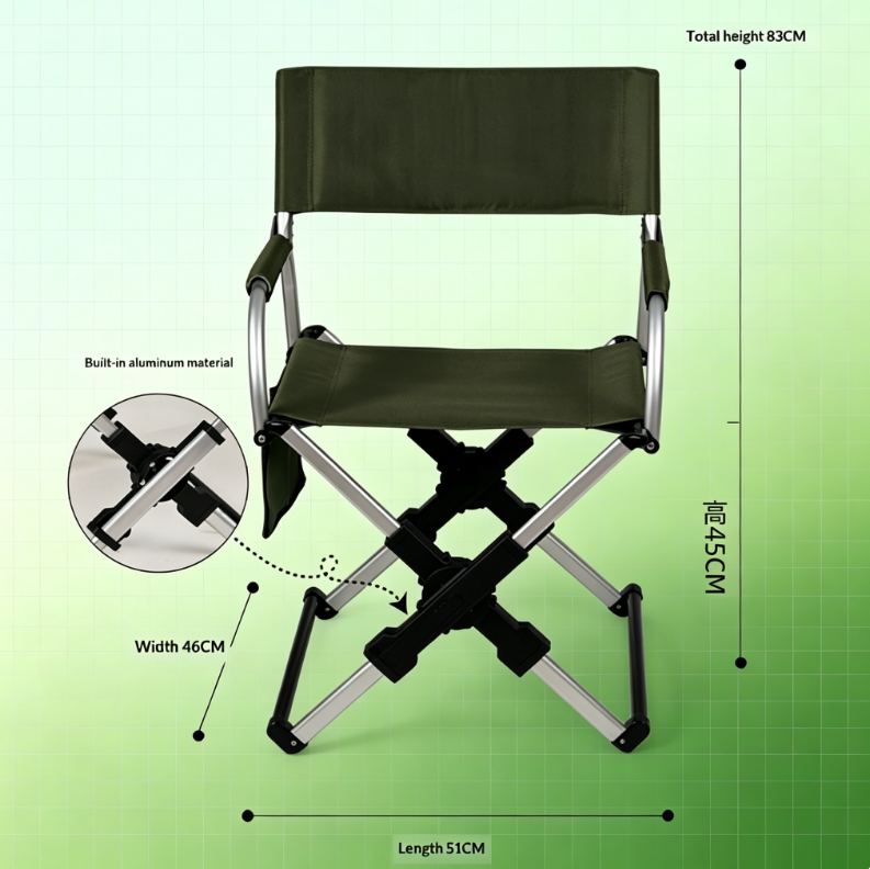 Quick-Open Camping Chair with Aluminum Alloy Frame