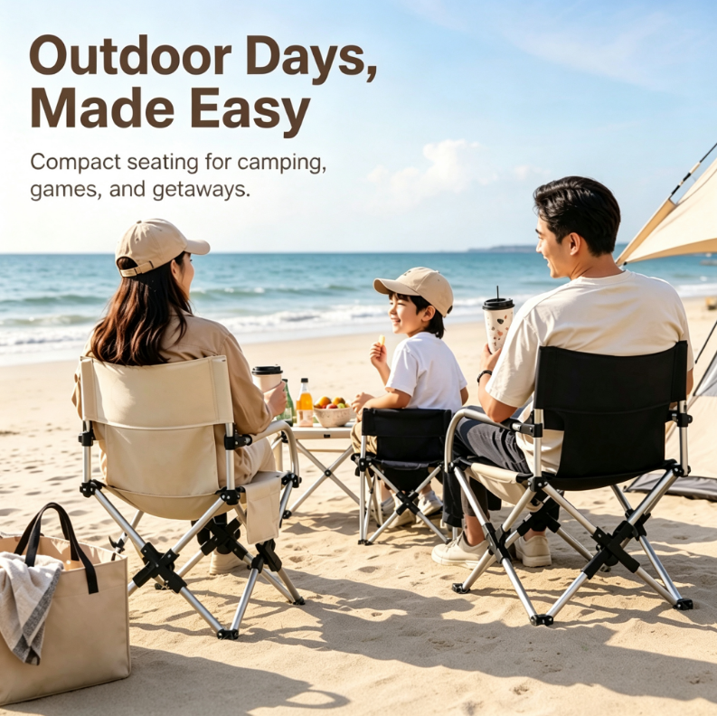 Quick-Open Camping Chair with Aluminum Alloy Frame