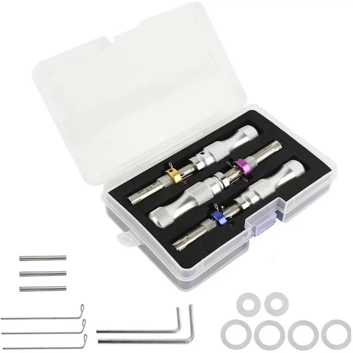 Tubular 7-Pin Lock Practice Tool Set – Stainless Steel Adjustable Tool