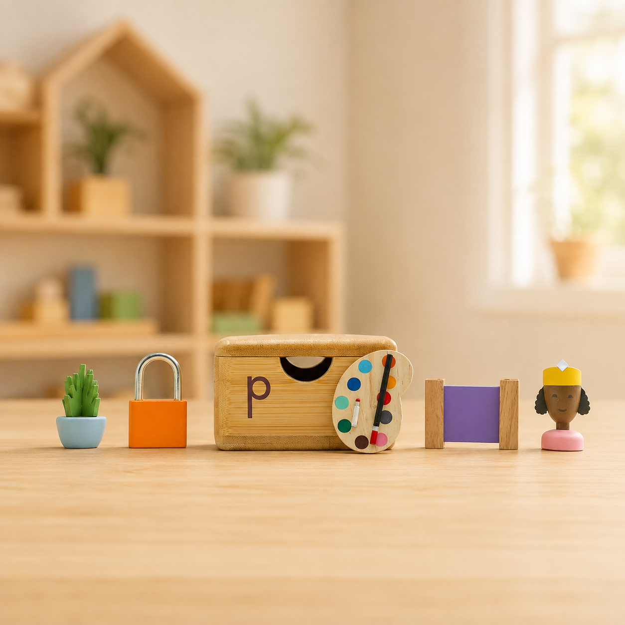 Phonics drawer and miniature objects for sound matching