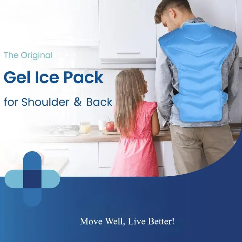 Large Ice Pack for Shoulder and Back – Reusable Full Back Cold Compression Wrap