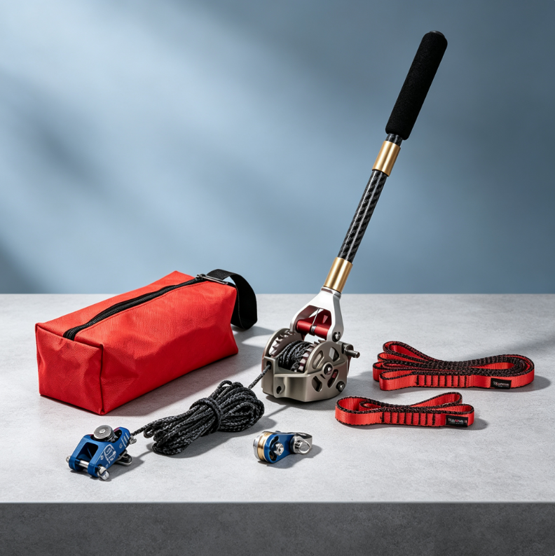 Portable 1-Ton Winch System with 25ft Line