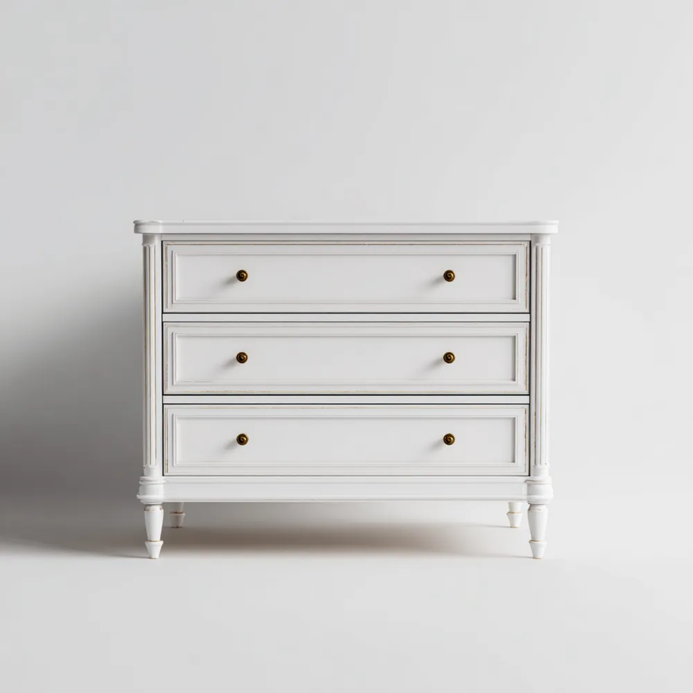 Cómoda con Cajones Madera 90x45x75 cm - Blanco - Estilo Clásico