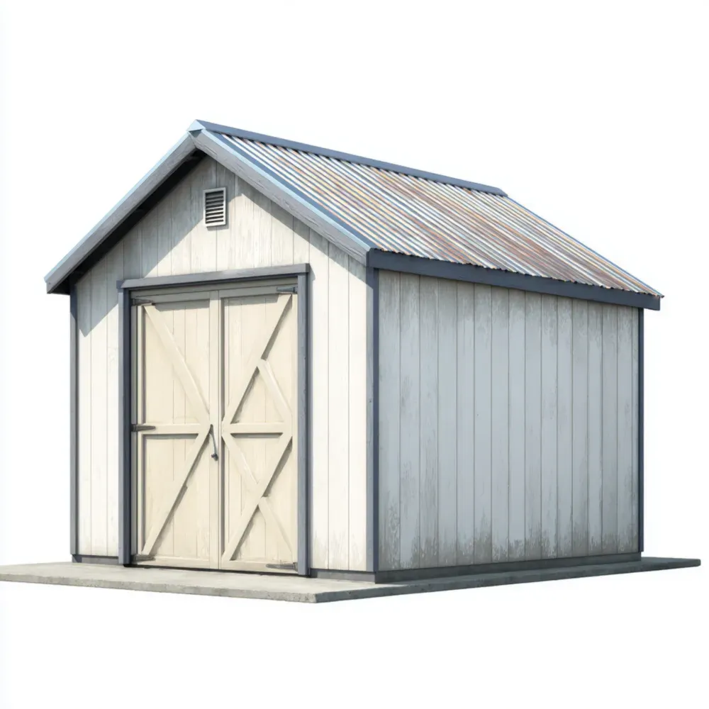 Cobertizo de almacenamiento de madera 300x250x240 cm - Blanco - Estilo clásico