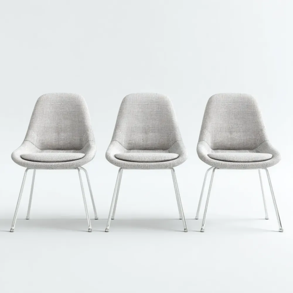 Juego de sillas de comedor 45x55x85 cm Tela Gris Claro - Estilo Moderno