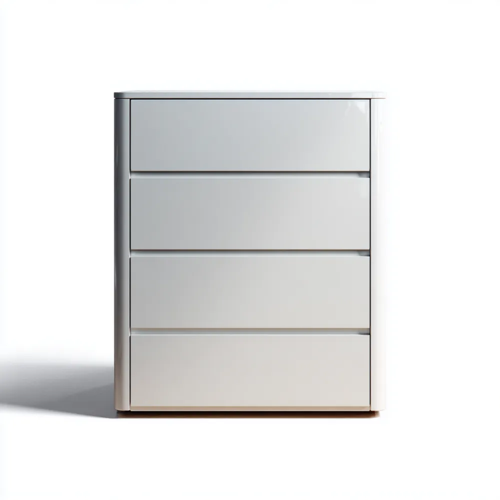 Cajonera Moderna 4 Cajones 80x45x90 cm - Blanco Alto Brillo