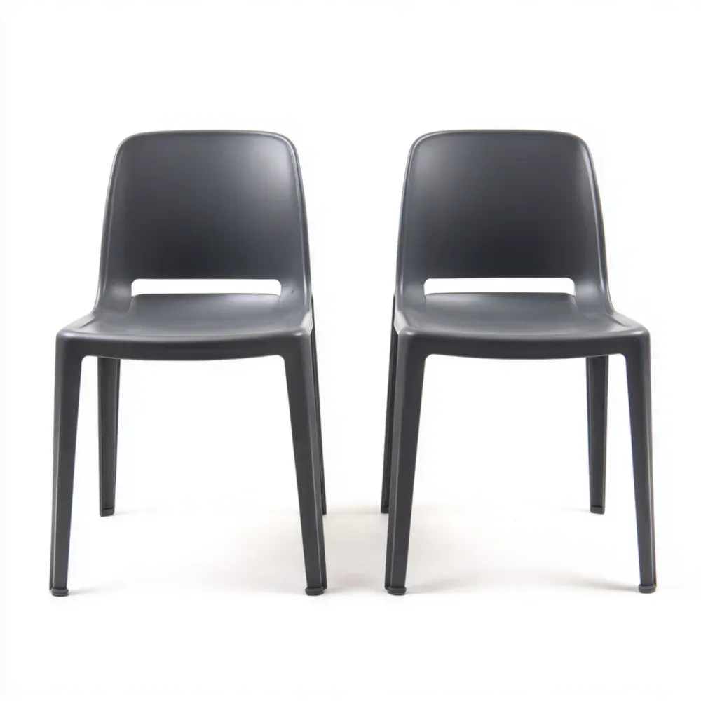 Sillas de comedor Plástico 2 unidades 50x45x80 cm Gris - Diseño moderno