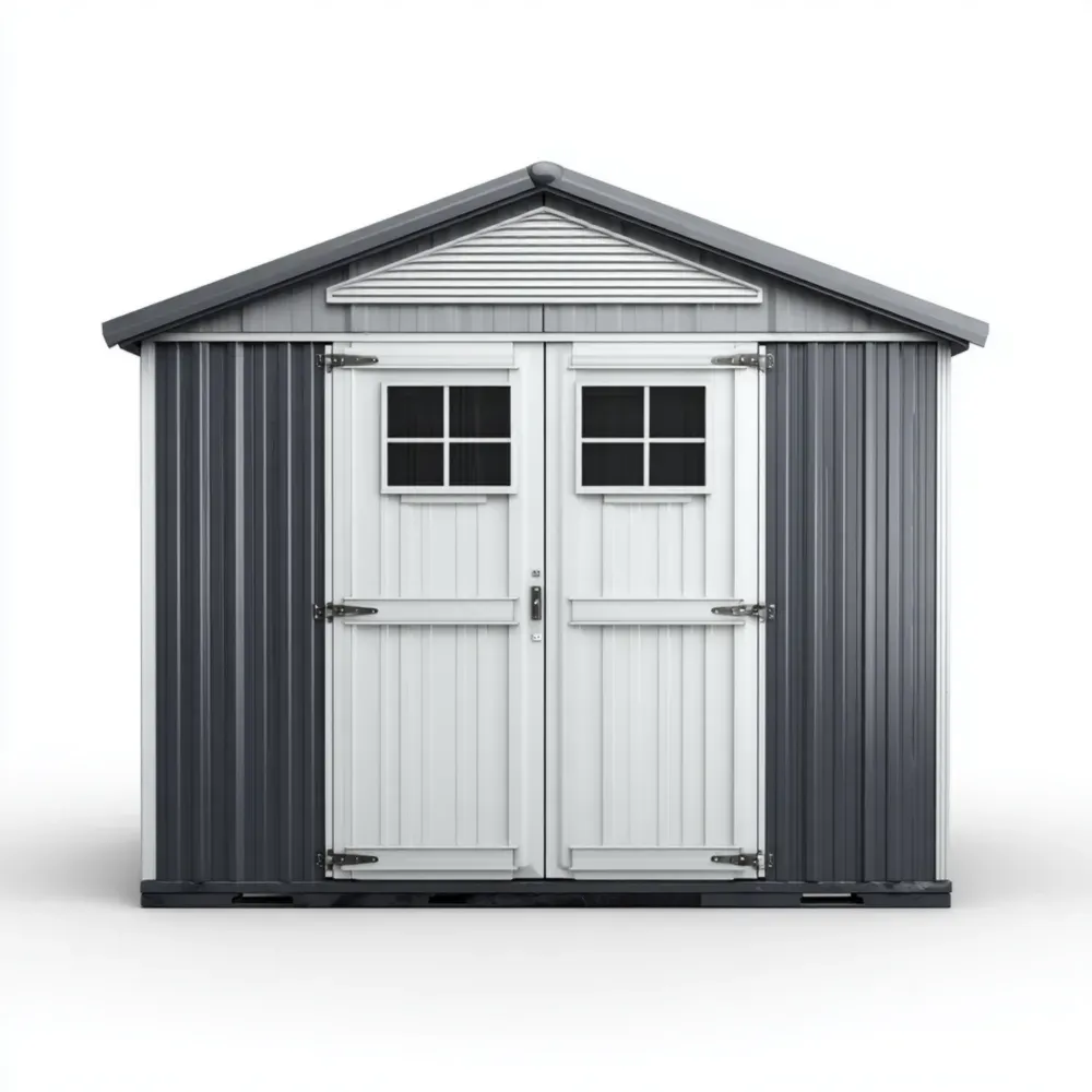 Caseta de Almacenamiento de Metal 250x200x210 cm – Gris/Blanco – Resistente al Clima