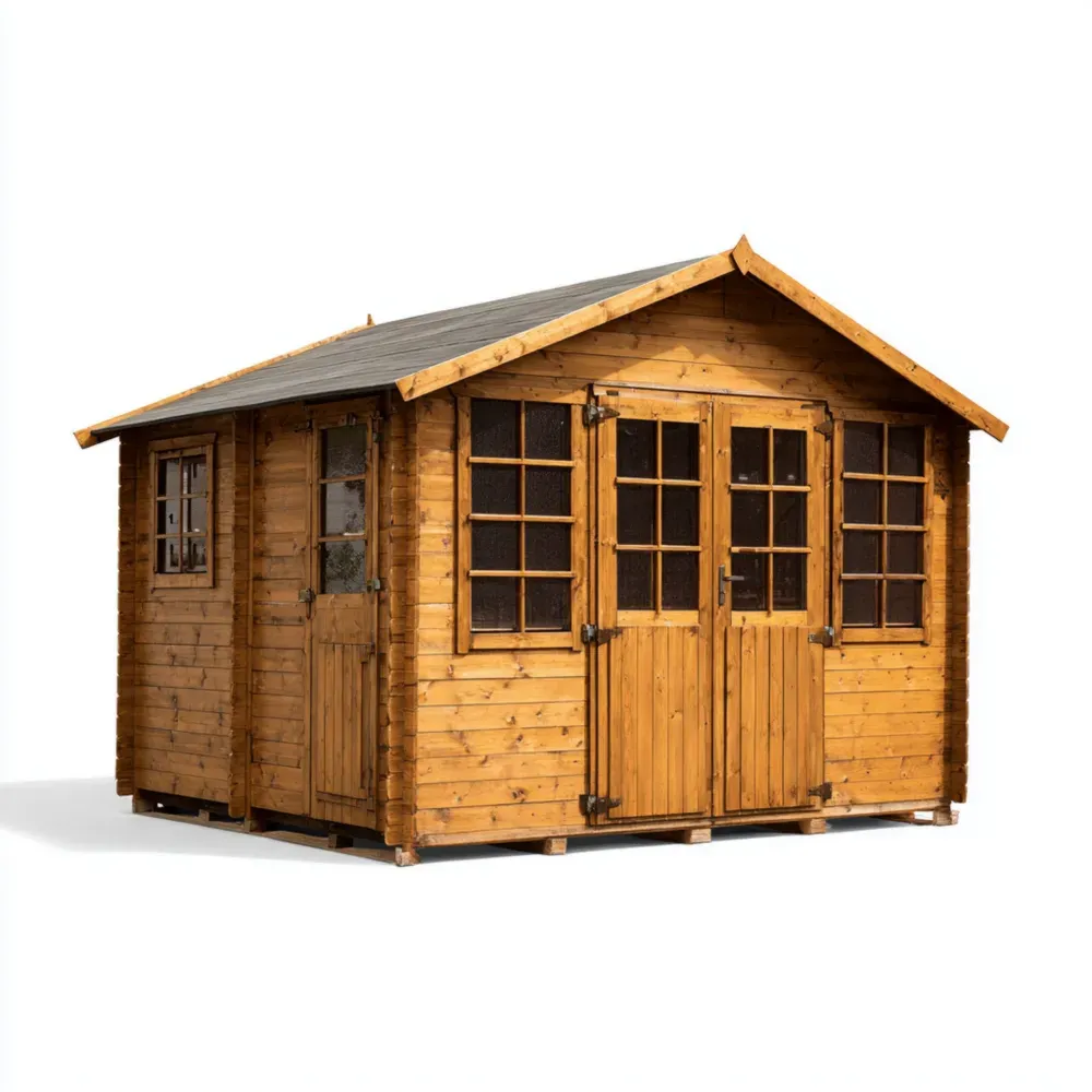 Cobertizo de jardín Madera Natural 300x200x220 cm - Almacenamiento Exterior