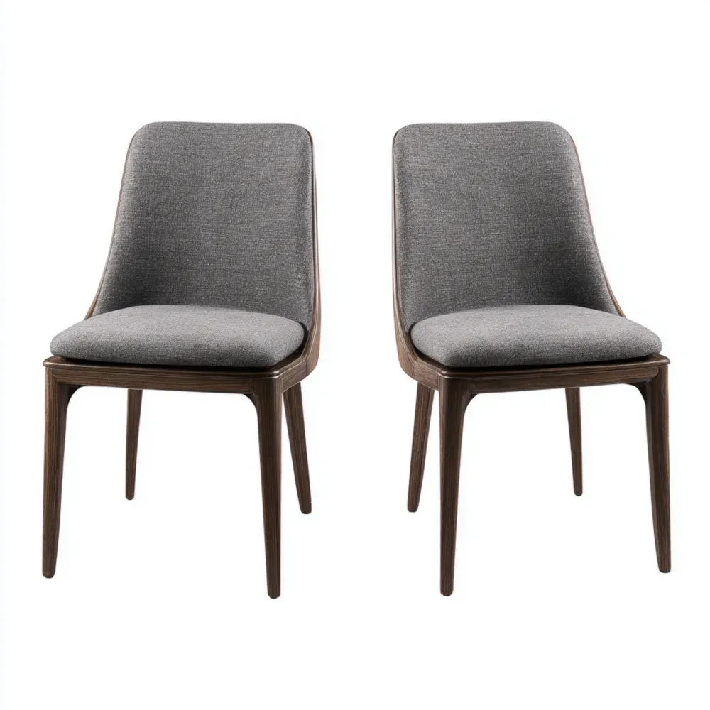 Conjunto de sillas de comedor tapizadas de tela 45x55x85 cm - Gris Oscuro - Diseño moderno