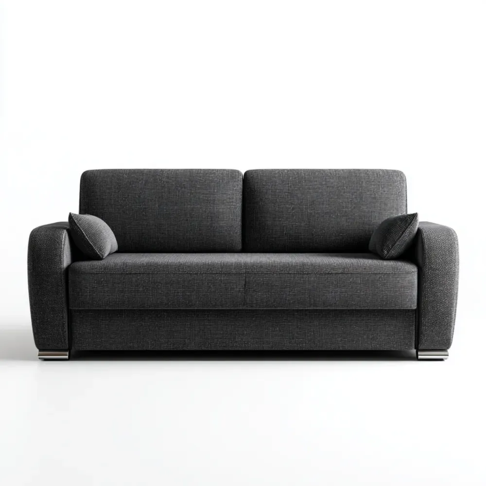 Sofá cama tapizado en tela 190x90x85 cm – Gris Oscuro – Diseño Contemporáneo
