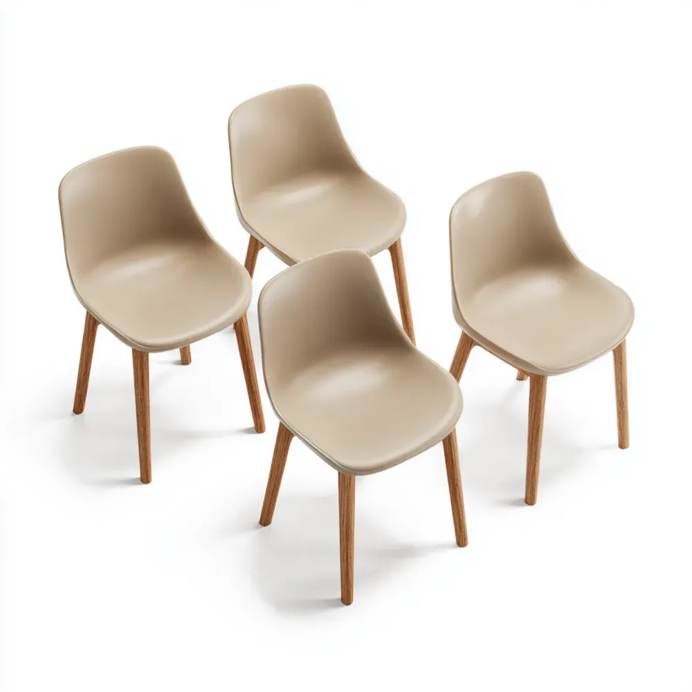 Sillas de comedor Plástico 45x53x83 cm – Beige – Estilo Moderno