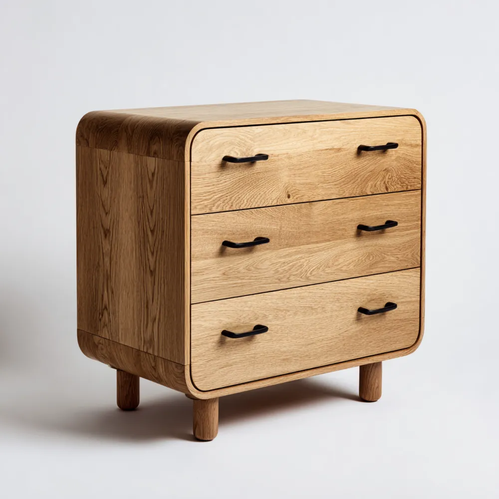 Cajonera de Madera Roble 3 Cajones – 74x45x80 cm – Diseño Moderno