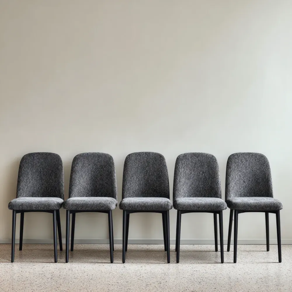 Conjunto de Sillas de Comedor Tapizadas 45x55x90 cm – Gris Oscuro – Diseño Contemporáneo