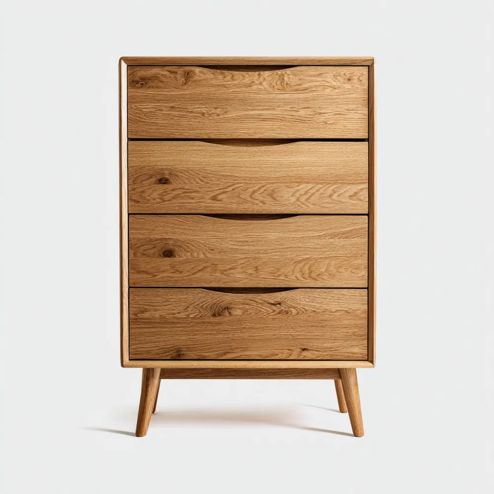 Cómoda de Madera de Roble 80x40x100 cm - Estilo Escandinavo