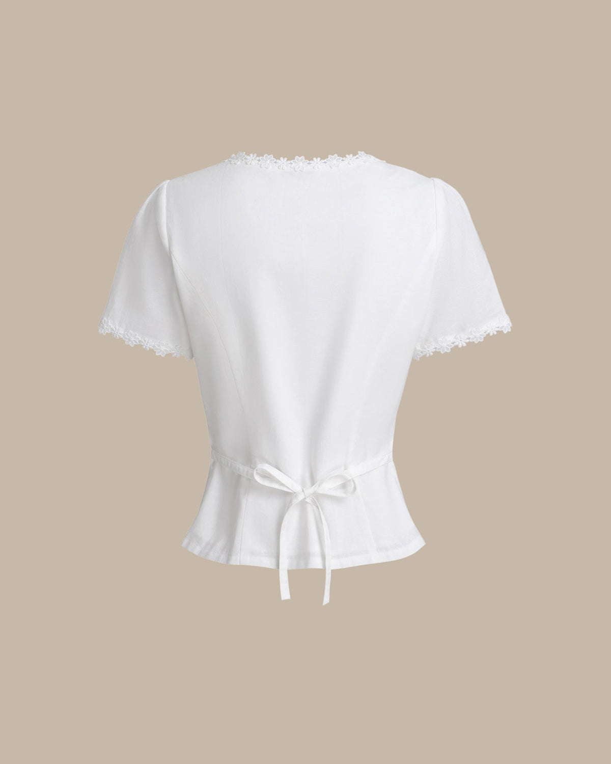 Navy Square Neck Button Blouse