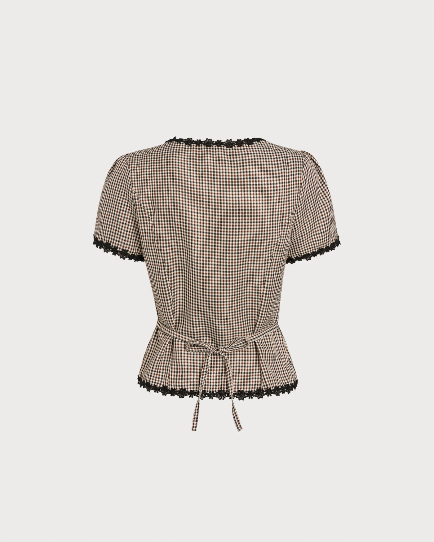Navy Square Neck Button Blouse