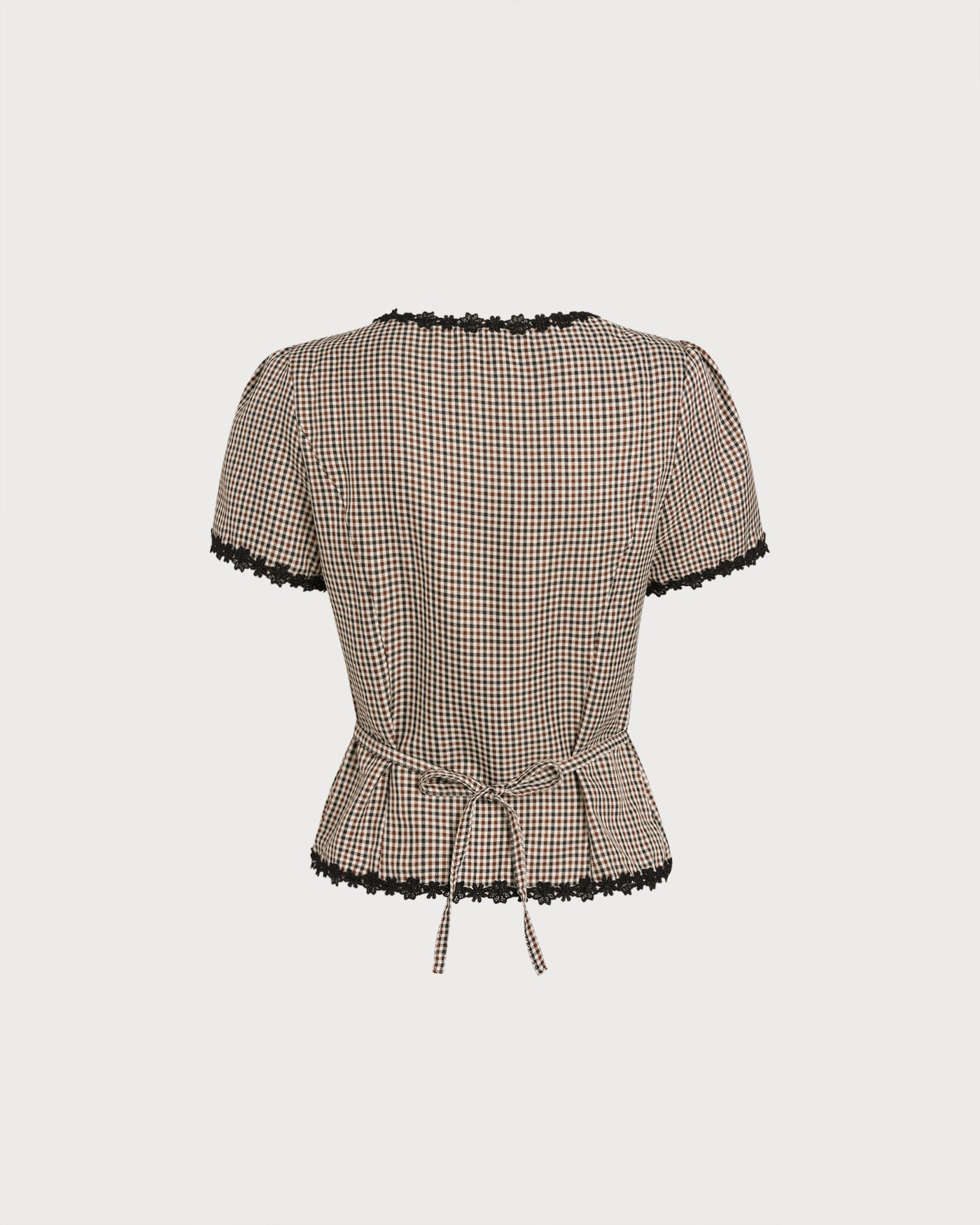 Navy Square Neck Button Blouse