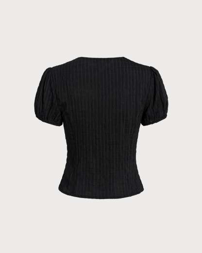 Jacquard Lace Button Blouse