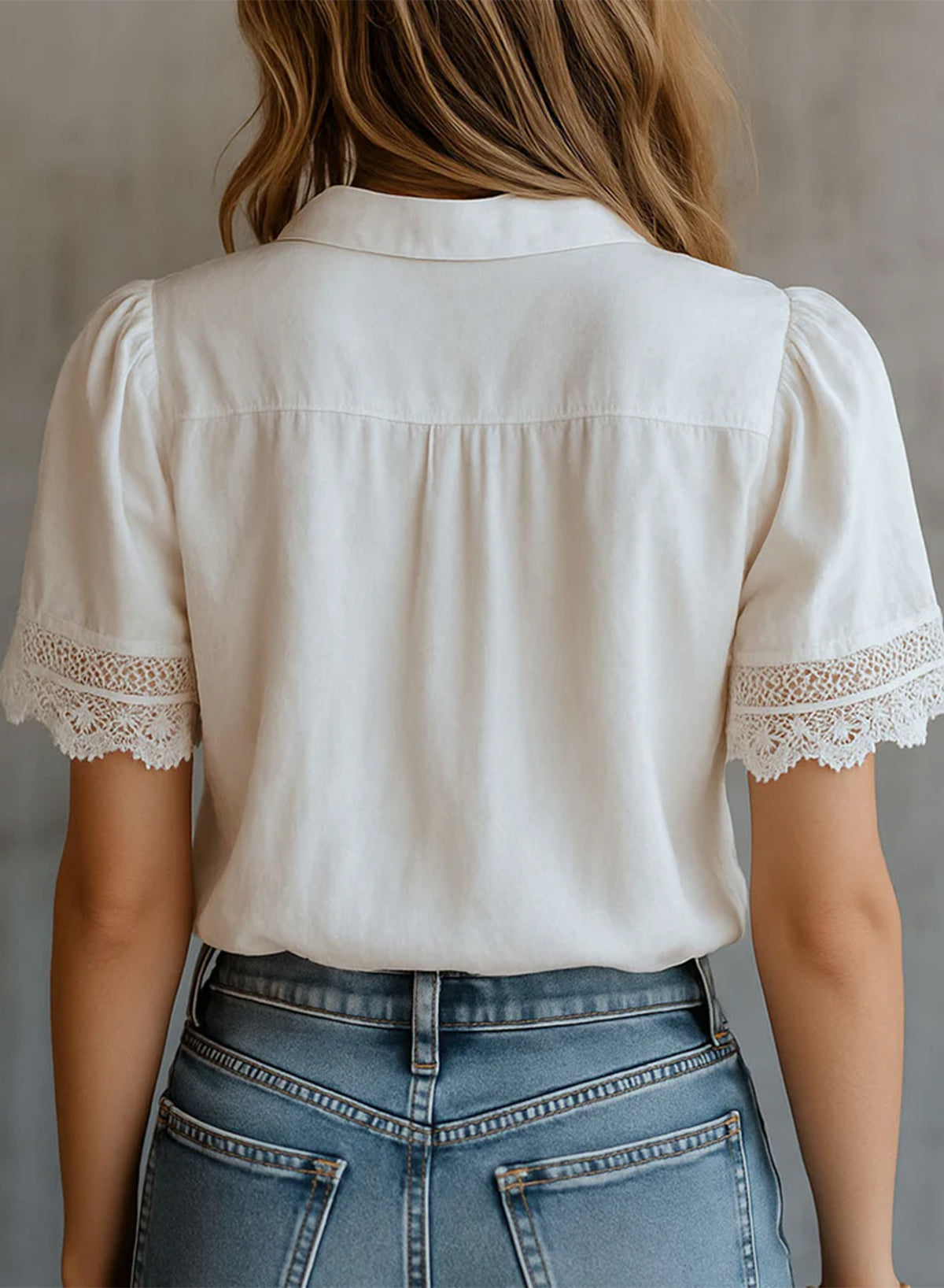Daily Wear ✨ White V Neck Lace Shirts