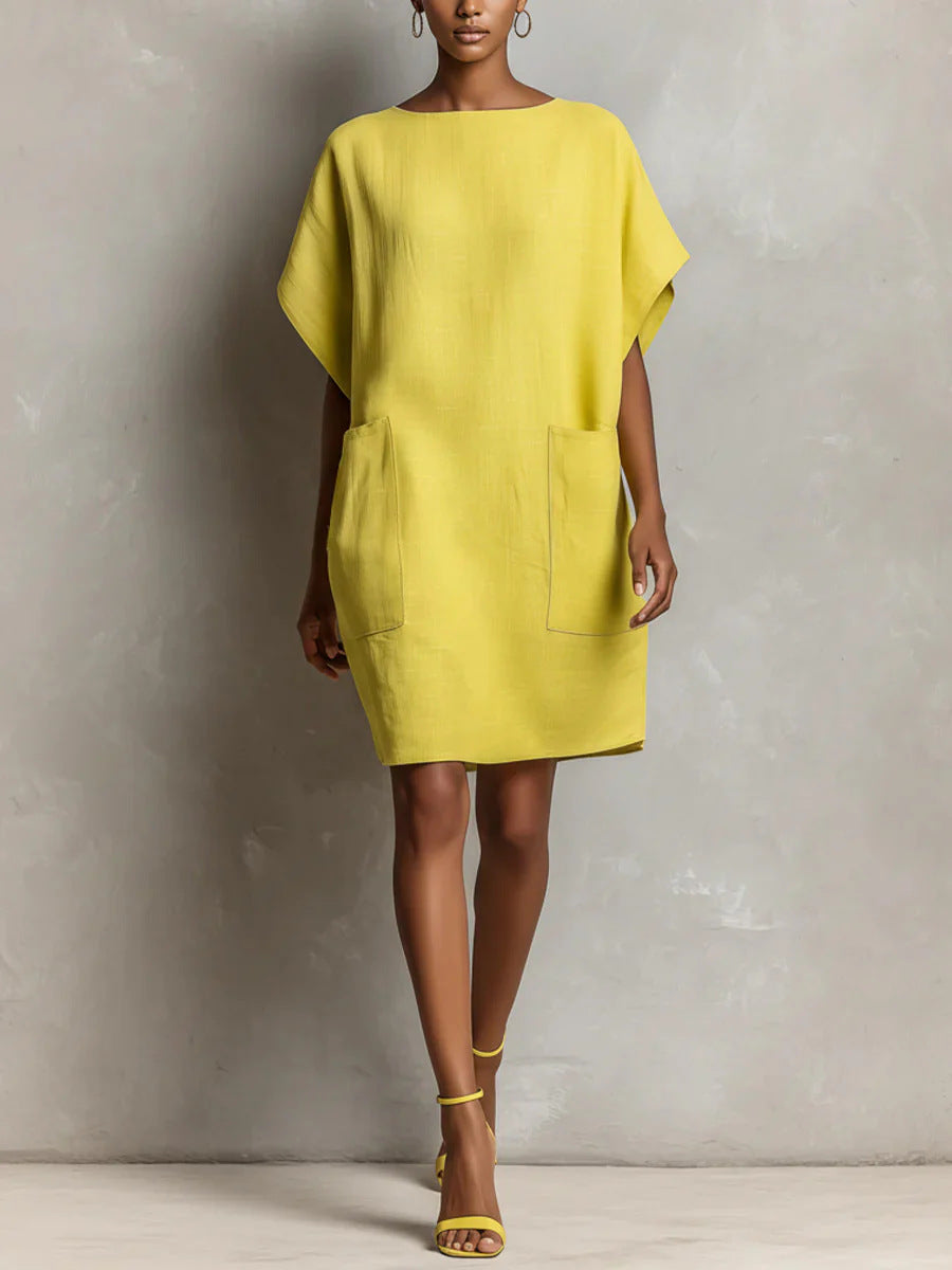 Effortless Linen-Blend Shift Dress