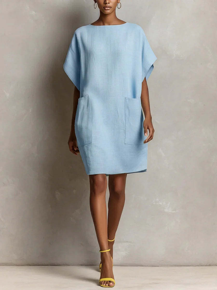 Effortless Linen-Blend Shift Dress