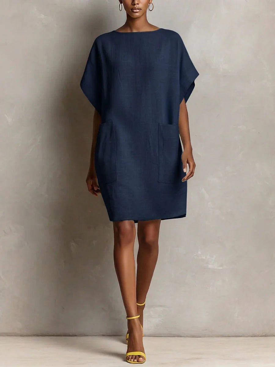 Effortless Linen-Blend Shift Dress