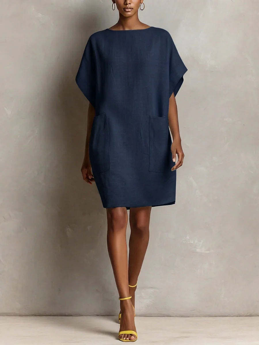 Effortless Linen-Blend Shift Dress