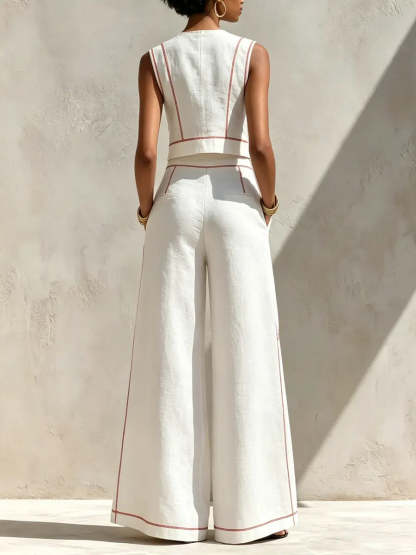Women's Minimalist And High-end Linen-style Suit