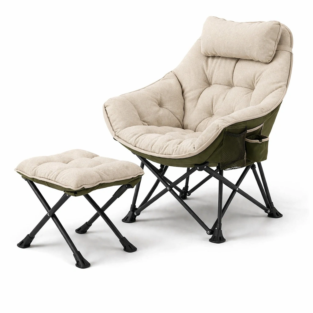 Fauteuil pliant camping avec repose pieds rembourr-rovalenix