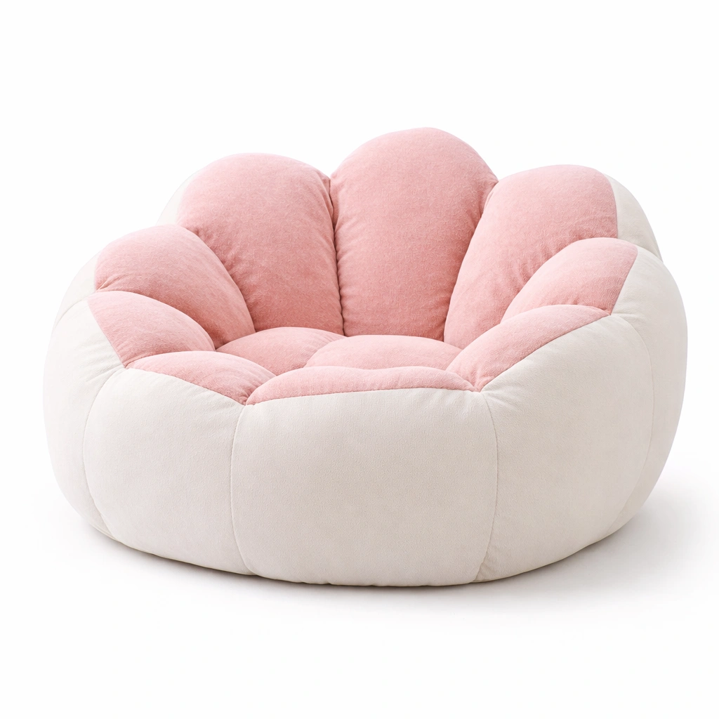 Fauteuil peluche forme fleur design confortable-rovalenix