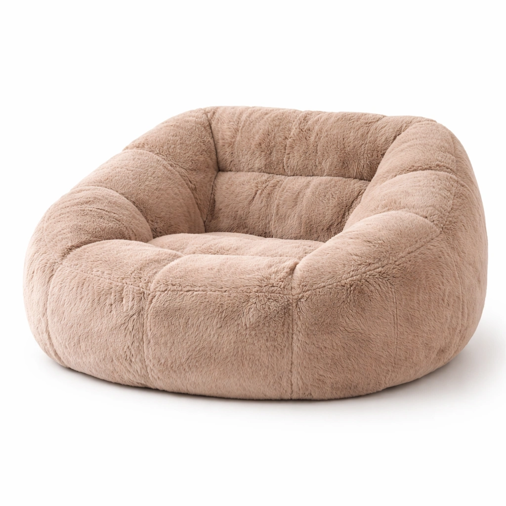 Fauteuil rond peluche paisse confort moelleux-rovalenix