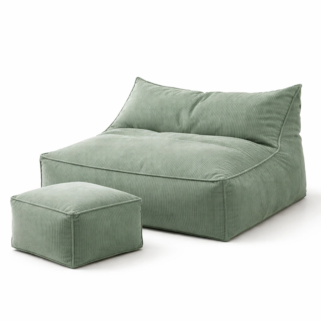 Fauteuil lounge tissu c?tel avec repose pieds-rovalenix