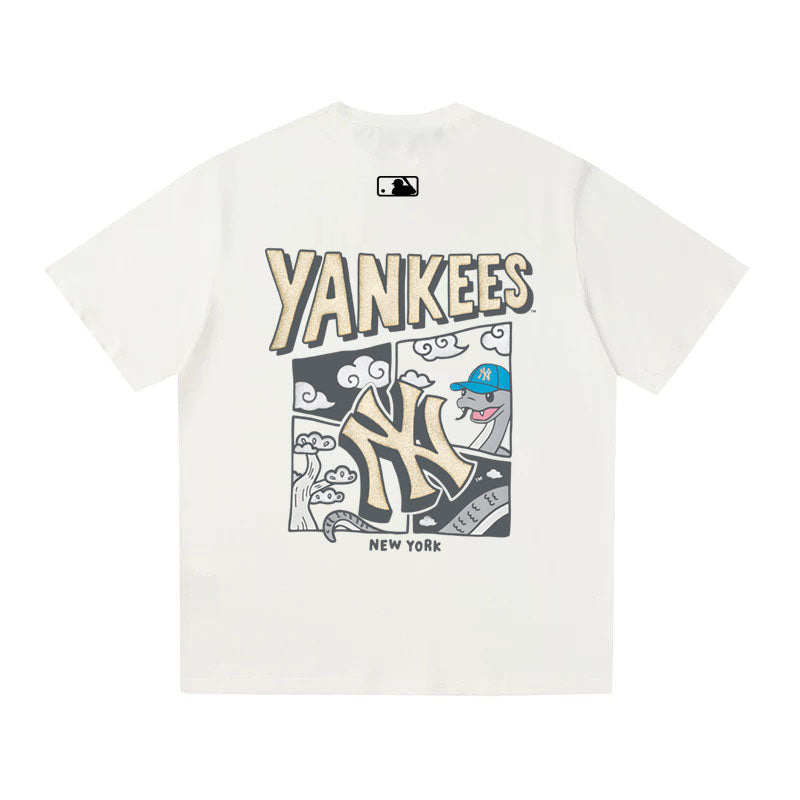 MLB Kaos Logo Seri Huruf, Unisex  M-224 Ada 3 Pilihan Warna