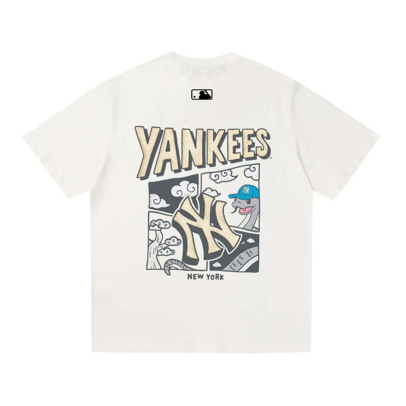 MLB Kaos Logo Seri Huruf, Unisex  M-224 Ada 3 Pilihan Warna