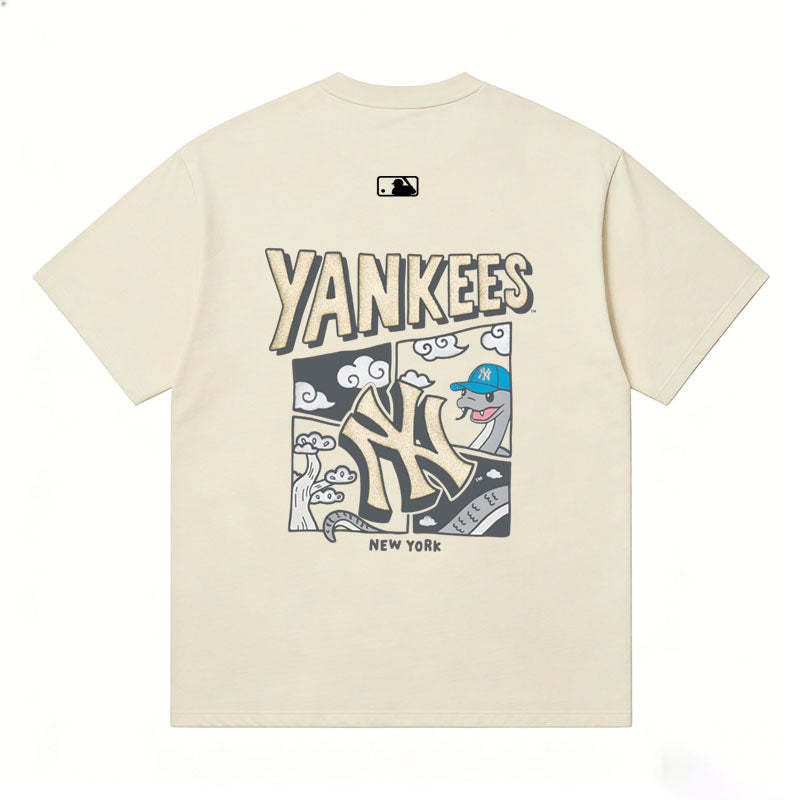 MLB Kaos Logo Seri Huruf, Unisex  M-224 Ada 3 Pilihan Warna