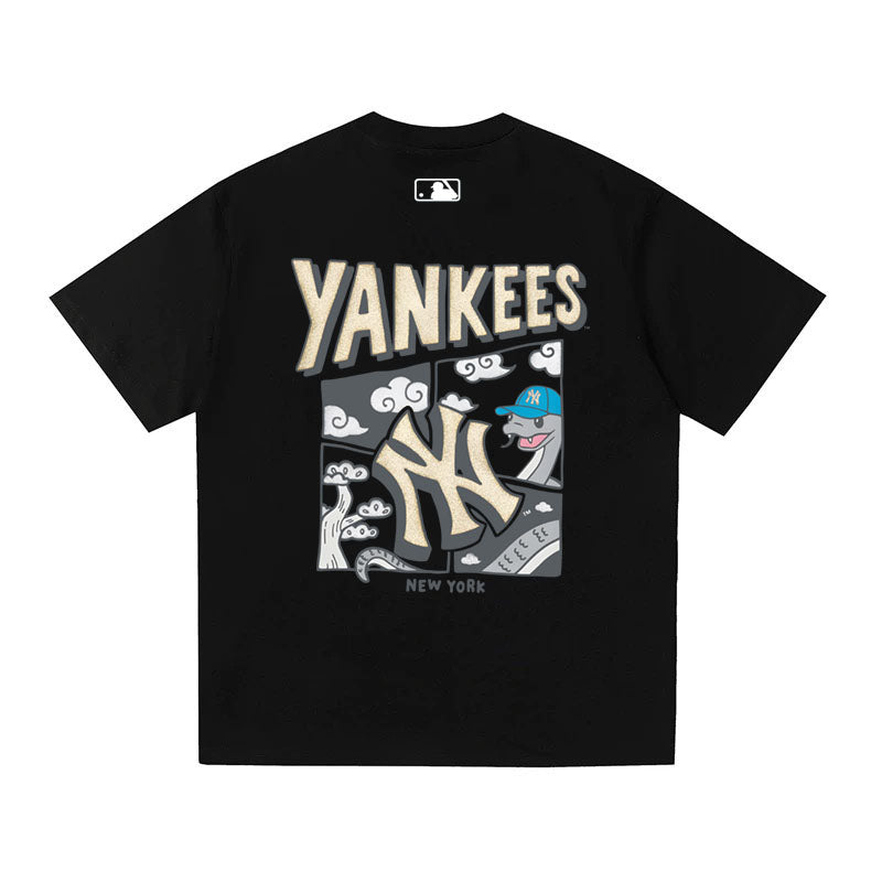 MLB Kaos Logo Seri Huruf, Unisex  M-224 Ada 3 Pilihan Warna