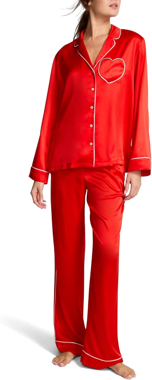 Victoria's Secret Satin Pajama Set, Long Sleeve Button Down Shirt & Pants, Sleepwear for Women (XS-XXL)