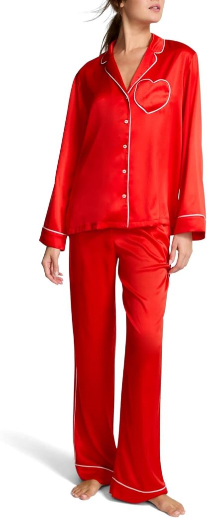 Victoria's Secret Satin Pajama Set, Long Sleeve Button Down Shirt & Pants, Sleepwear for Women (XS-XXL)